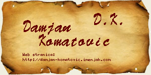 Damjan Komatović vizit kartica